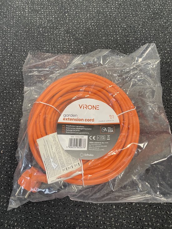 Verlengsnoer 15 meter - Verlengkabel 3680 Watt - Verlengsnoer - voor buitengebruik en camping - IP20 - 3 x 1,5 mm² - Oranje