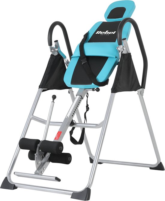 Rebel Active RBA-2009 opvouwbare inversietafel tot 130 Kg - inversiebank - verstelbaar 147 - 198 cm - zwaartekrachttrainer - rugtrainer