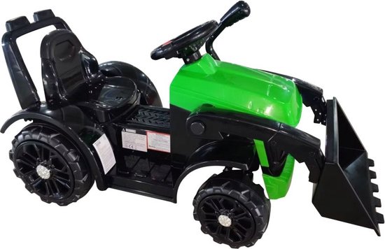 Kindertractor - elektrisch - 87x42,5x44,5cm - groen, zwart