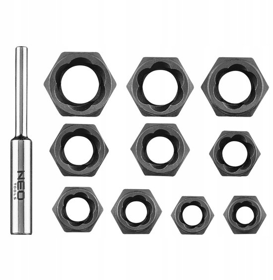 NEO Gereedschap: Set voor Beschadigde Moeren & Bouten (11 Stuks)