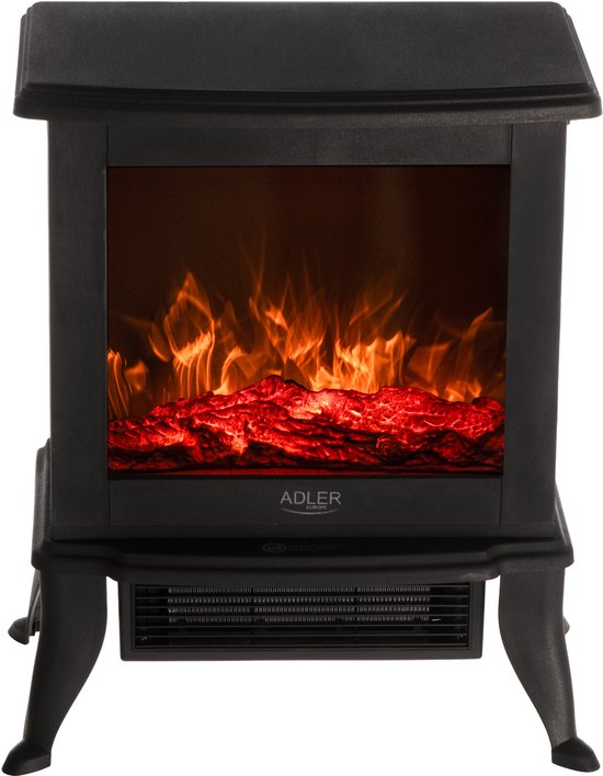 Adler AD 7754 - Elektrische Haard - 2 Verwarmingsniveaus: 1000W - 1800W - 3D Vlameffect - Thermostaat
