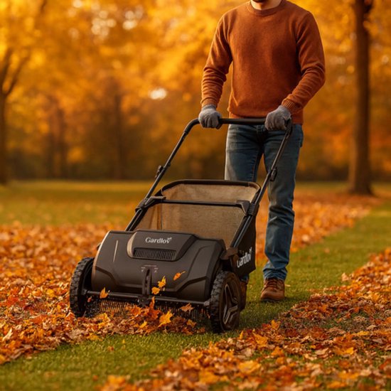 Gardlov bladverzamelaar 100 l – handmatig en stil – handmatige bladveger met instelbare borstelhoogte