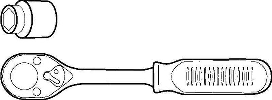 "Topex Doppen met Ratel 1/4"" DIN 3122"