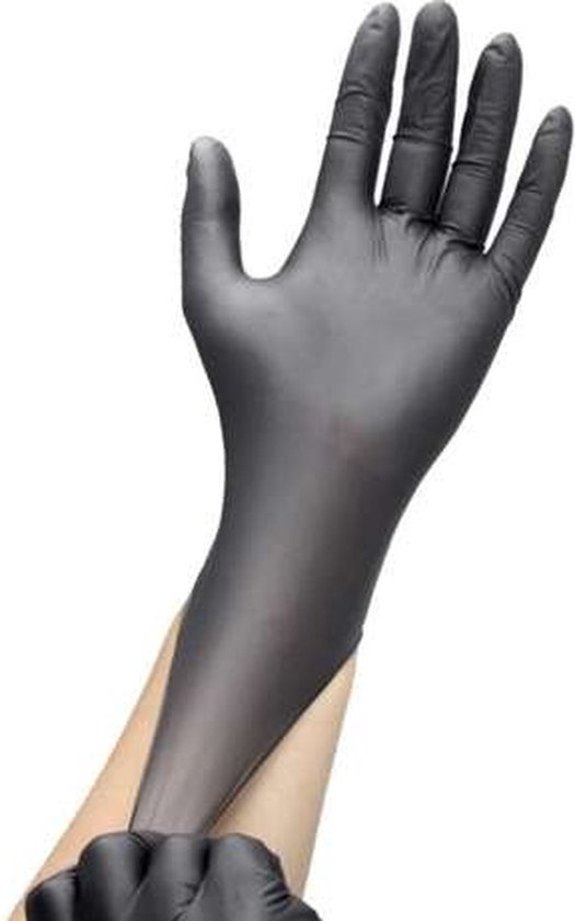 Beautylushh Nitril Wegwerphandschoenen Zwart Poedervrij 100 stuks Maat XL