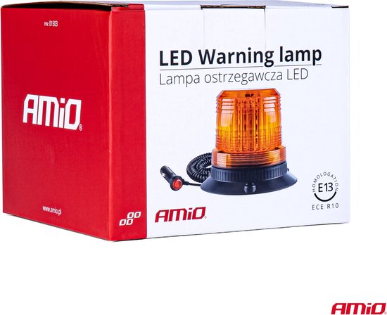 AMiO LED Zwaailicht Noodverlichting met Magneet 80LED 12/24V Oranje