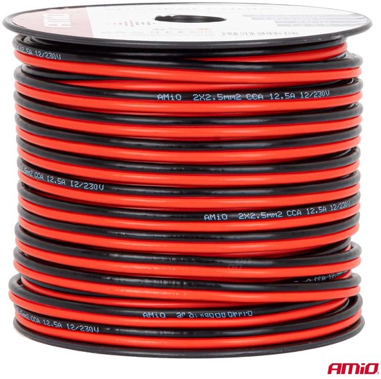 Twee-draads luidsprekerkabel CCA 2x2,5mm2 50m 12,5A