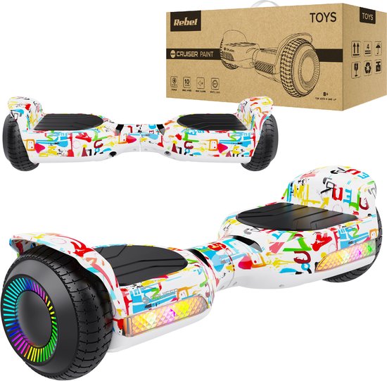 Rebel Cruiser Paint - Elektrische Hoverboard - 6,5 inch - LED - Voor Kinderen en Volwassenen
