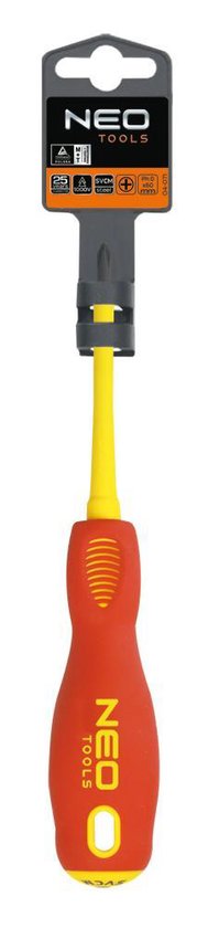 Neo Tools Schroevendraaier PH1x80mm,1000v Magnetisch CRMO Staal Pro Grip TUV M+T