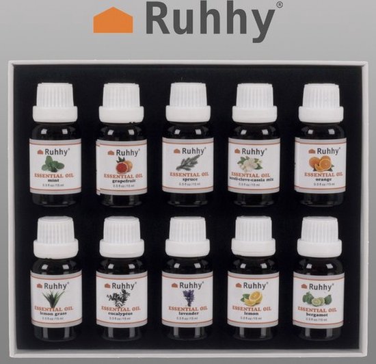 ESSENTIËLE OLIËN SET 10 stuks van elk 15 ml - Etherische Aromatherapie - Aroma Olie Geuren - Etherische essentiële oliën voor geurverspreider of aromadiffuser