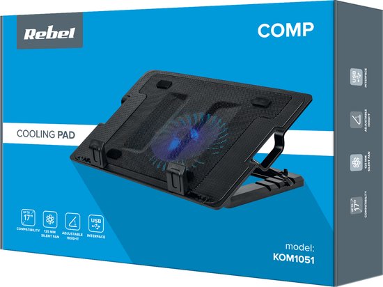 Rebel Serie - Laptop Koelstandaard - Ventilator - USB Aangedreven - Verstelbare Hoek
