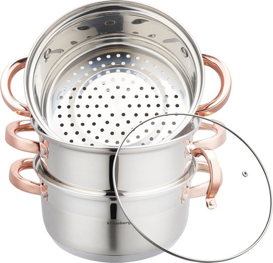 Klausberg 7729 - stoompan - 4 delig - 20 cm - rvs - alle warmtebronnen
