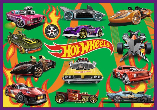 Trefl Hot Wheels - Puzzelset 4-in-1 - 250 stuks - 33x23 cm - Kalanderd Papier; Milieuvriendelijk