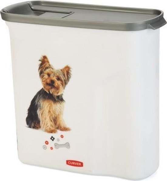 Curver Voedselcontainer Hond - 2L - 1KG - 21x9x20cm - Wit/Grijs
