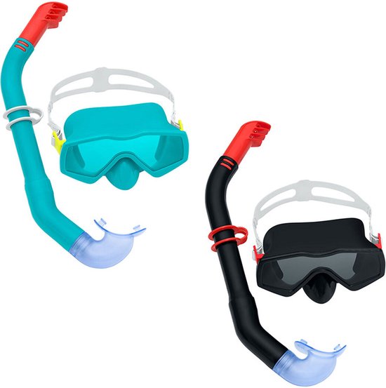 Bestway Set Masker en Buis Volwassene Anatomische Bandje Assorti Kleur +14 Jaar Strand en Zwembad 24071