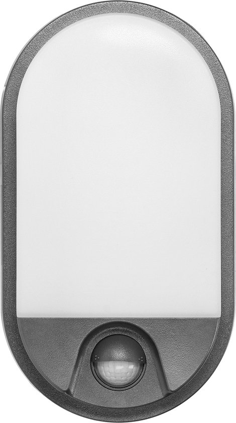 NEFRYT Buitenlamp met Bewegingssensor – Tuinverlichting 4000K – Buitenverlichting met IP54 - Muurlamp 800lm – Wandlamp buiten IK08 - Antraciet