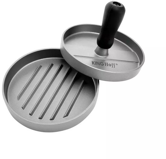 Kinghoff - Hamburgerpers - Aluminium - Antikleef - 12cm