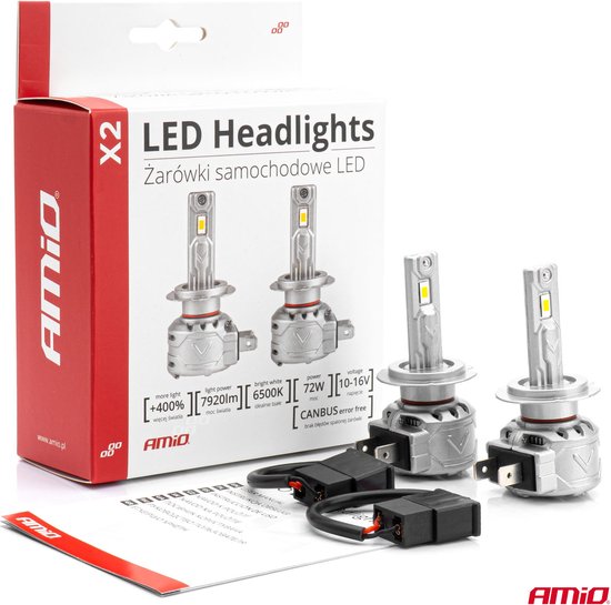 AMiO LED Koplampen X2-serie H7/H18 Dimlichten Wit