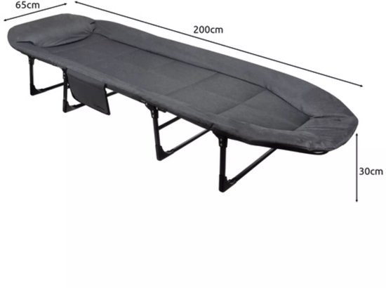 Trizand opvouwbaar veldbed met matras – verstelbare rugleuning, draagvermogen 150 kg, voor camping of thuis