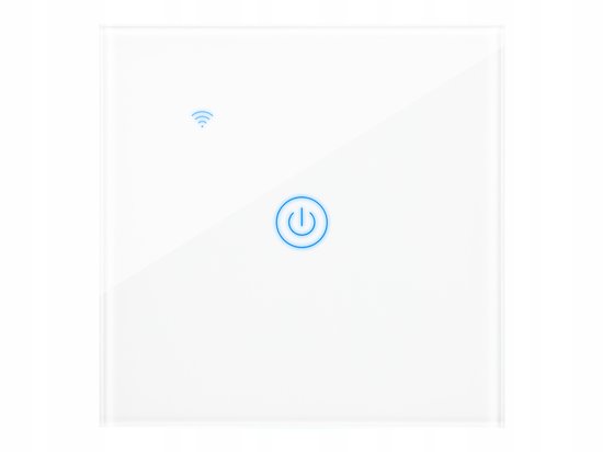 Slimme Touch Lichtschakelaar Wit Glas WiFi Tuya 60mm LED