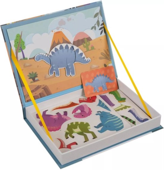 Kruzzel Magnetische Puzzel - Dinosaurussen - 36 Magneten & 6 Kaarten