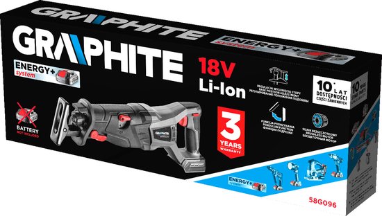 GRAPHITE 58G096 Reciprozaag Koolborstelloos 18v ENERGY +