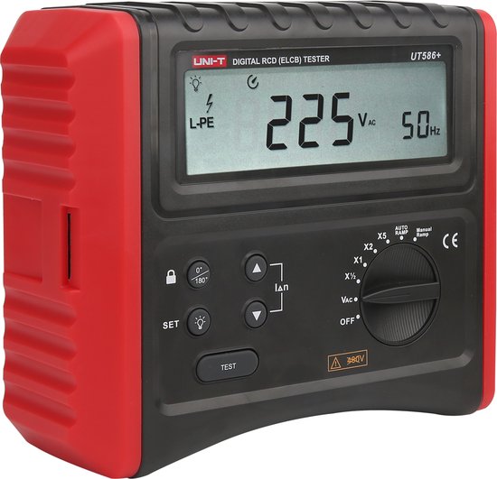 UNI-T UT586+ - Professionele Aardlekschakelaar Tester - Fasevolgorde - Loopimpedantie