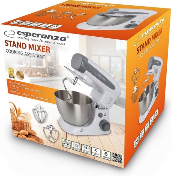 Esperanza EKM024 mixer Staande mixer 800 W Grijs
