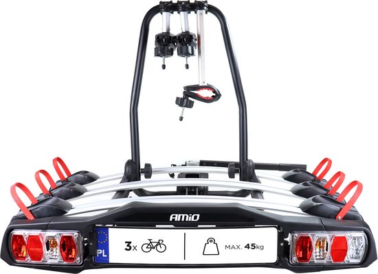 Fietsen drager - 3 fietsen - kantelbaar - 13 Polig stekker - Trekaak fietsendrager