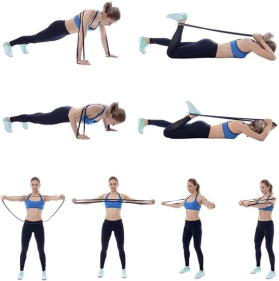Trizand weerstandsbanden set - 4 stuks met deuranker voor volledige workout