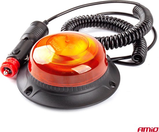 AMiO Oranje LED Zwaailicht Noodverlichting met Magneet 18LED 12/24V