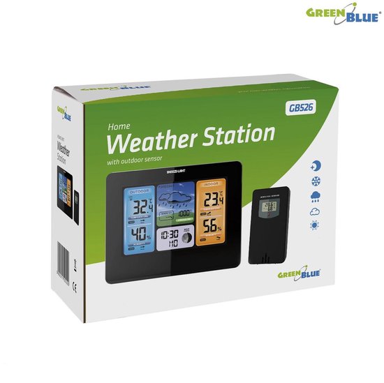 Draadloos weerstation met DCF-systeem - GreenBlue GB526
