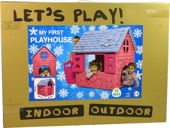 My First Playhouse Speelhuisje voor Buiten - Roze - 90 x 98 x 106 cm - Maximale belasting: 25 kg