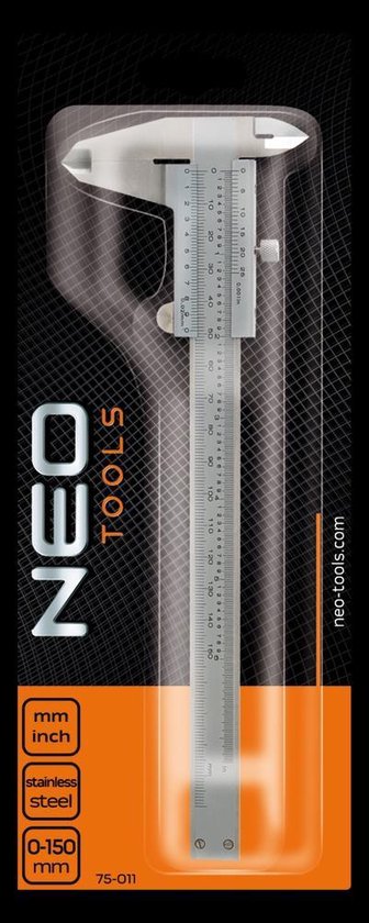Neo Tools Schuifmaat 0-150mm, Rvs, 0,02mm/m