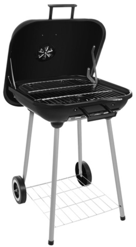 Kaminer Houtskoolbarbecue met deksel, 77 x 53 x 46 cm voor tuin en terras