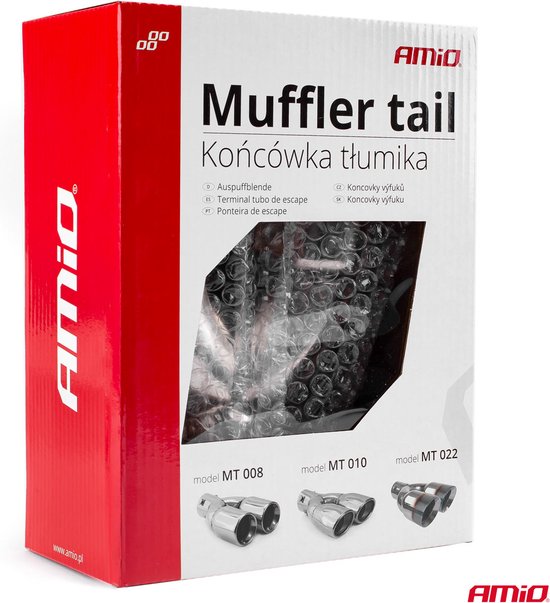Universeel RVS uitlaat sierstuk eindstuk - 2x74mm - MT 008 - Aansluit diameter tussen de 36mm en 54mm