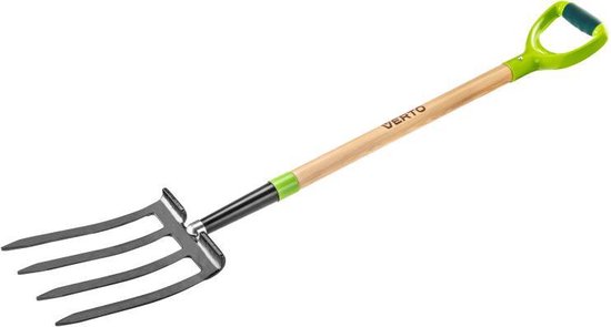 Verto spitvork 4 Platte Tanden Hard Houten Steel Met D Greep