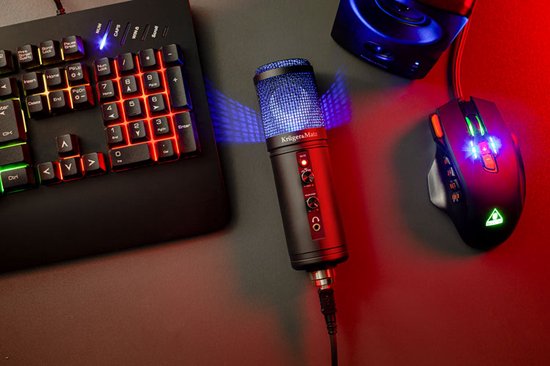 Krüger&Matz KM0765 - Warrior GV-100 Gaming en/of vlogmicrofoon, zwart