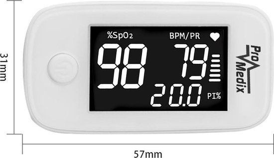Promedix PR-870 - Pulsoximeter, medische vingerpulsoximeter 1.5 ”HD LED