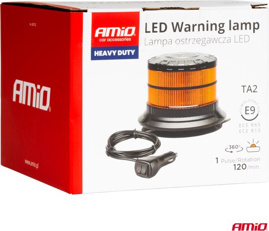 AMiO Stroboscoop Zwaailicht LED Waarschuwingslamp Heavy Duty W29M 12V 24V Oranje