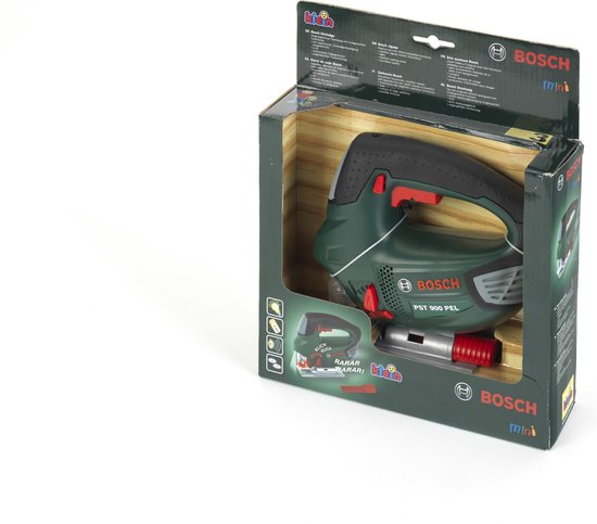 Klein Toys Bosch mini II speelgoed decoupeerzaag - 17,9x5x16 cm - incl. realistische geluids- en lichteffecten - groen rood zwart - zaag