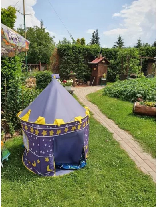 Kruzzel Koninklijke Tent voor Kinderen - Opvouwbaar en Veilig - 135x105 cm - Donkerblauw