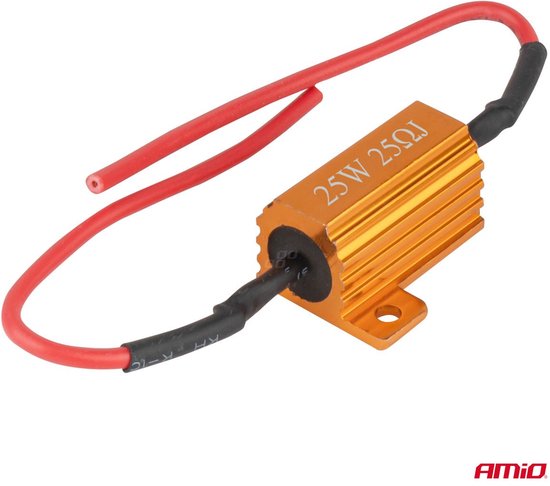 AMIO LED Canbus Weerstand 25 Ohm 25W - Voorkomt CANBUS Foutmeldingen Storing Oplossen