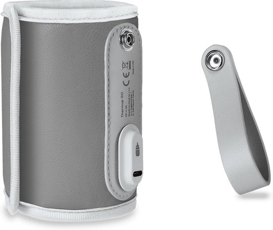 Lionelo Thermup GO - draagbare flessenwarmer met USB aansluiting - grijs