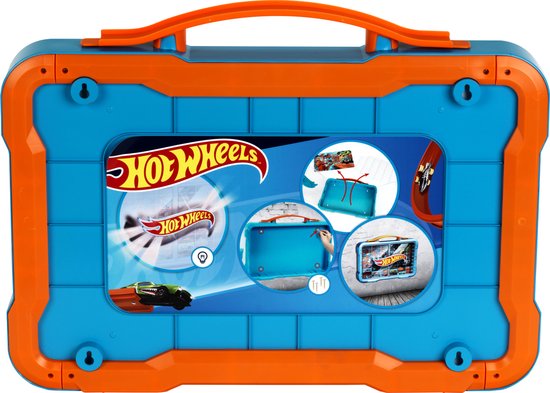 Klein Toys Hot Wheels - verzamelkoffer - vitrine - geschikt voor 54 auto's - blauw oranje