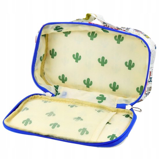 Ruime Pennenhouder School met Uilmotief - Wit, 21,5cm