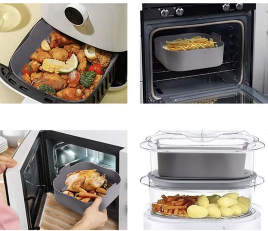 Siliconen inzet voor Airfryer - Rond - Herbruikbaar - Hittebestendig tot 230 graden