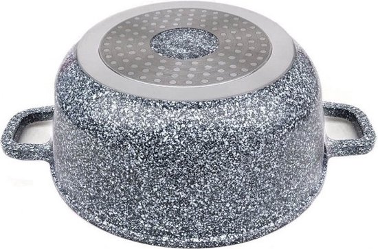 Klausberg 7526 - Kookpan met deksel - marmer grijs - 28 cm - 10 liter