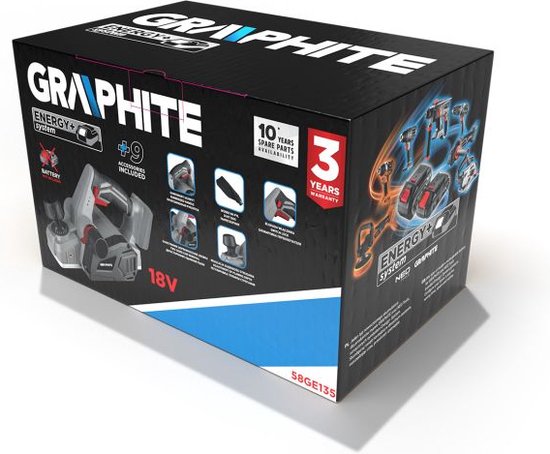 GRAPHITE 58GE135 Accu Schuurmachine 18V E+