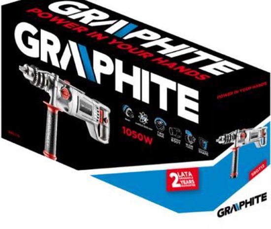 ELECTRISCHE KLOPBOORMACHINE 1050 W Aluminium body TANDKRANS 16 mm BOORKOP - GRAPHITE