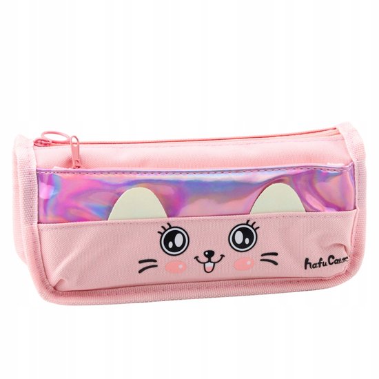 Roze Penendoos met kattenprint - 2 Beautiful, 21,5 cm